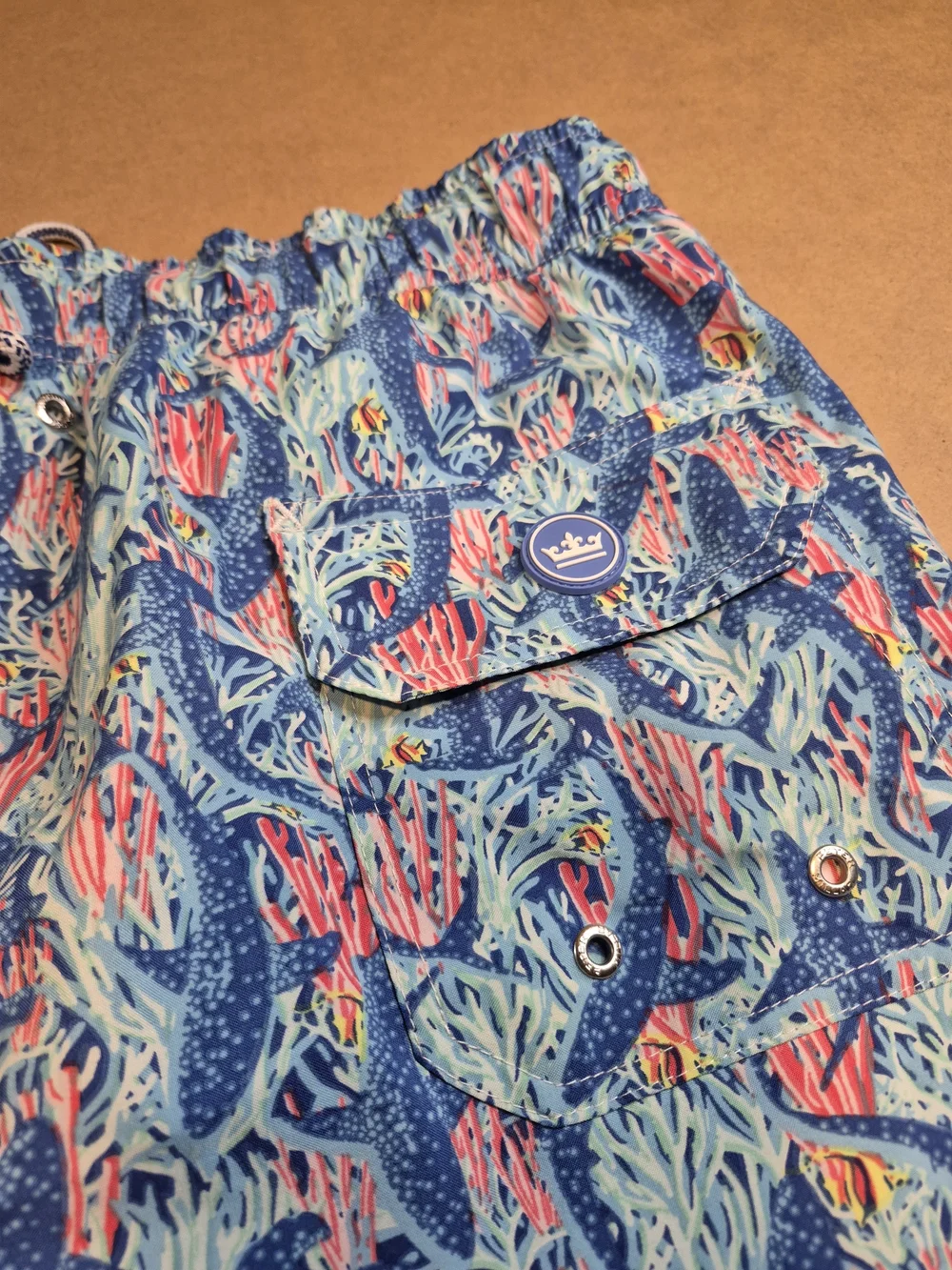 Peter Millar Blue Coral Reef Print Swim Trunks 4571/7